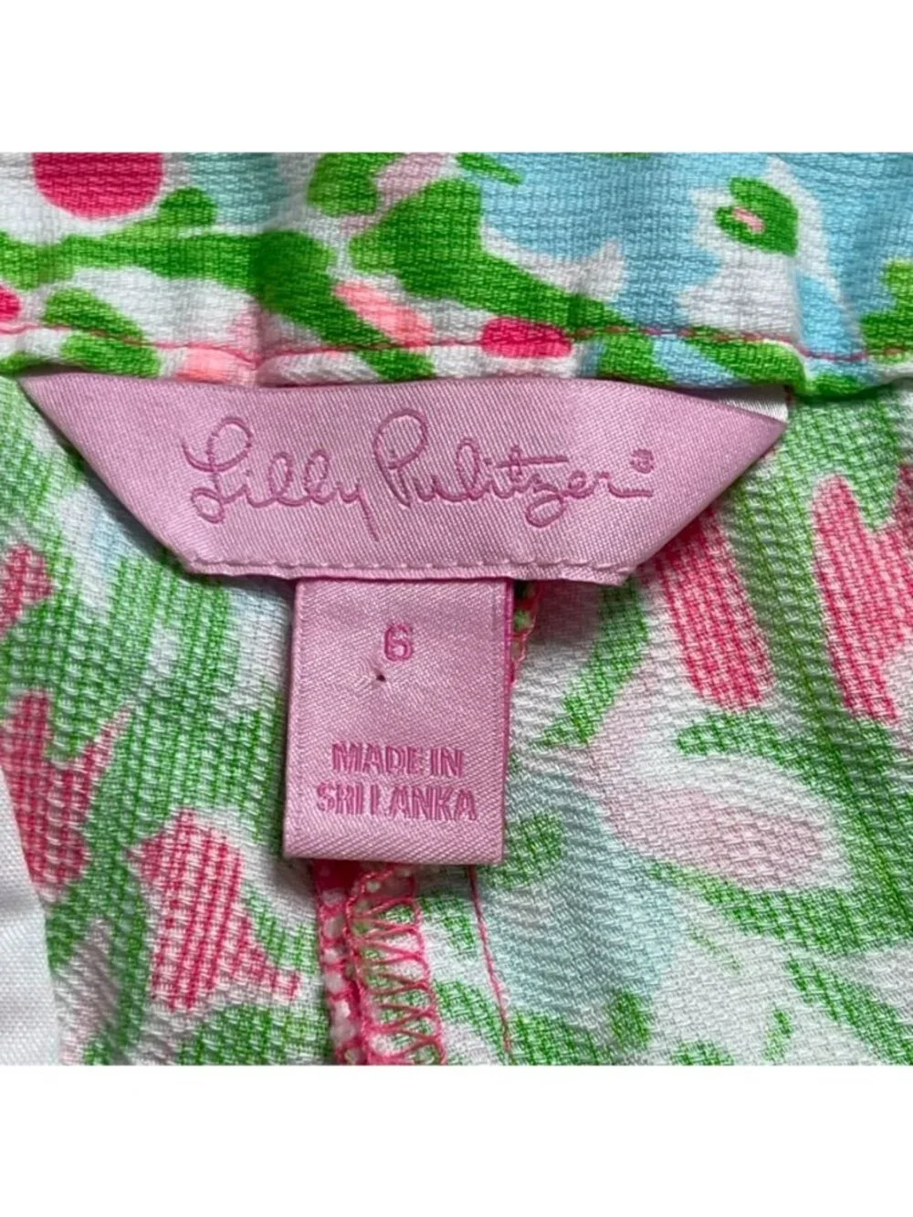 Lilly Pulitzer Womens 6 Adie Shorts Southern Charm Pink Green Floral 4 Inseam